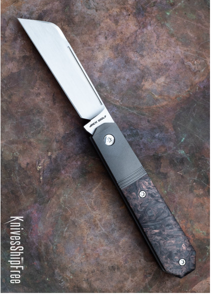product image for Jack Wolf Midnight Jack S90V Sheepsfoot Blade Copper FatCarbon Handles