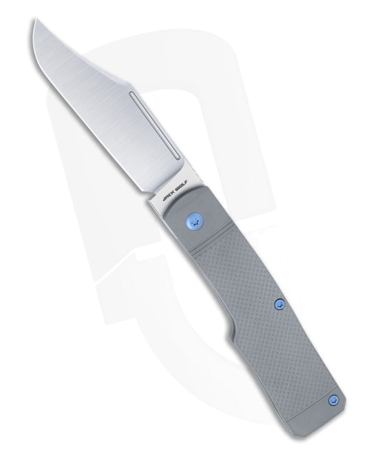 product image for Jack Wolf Gunslinger Jack Checkered Titanium Satin S90V Folding Knife
