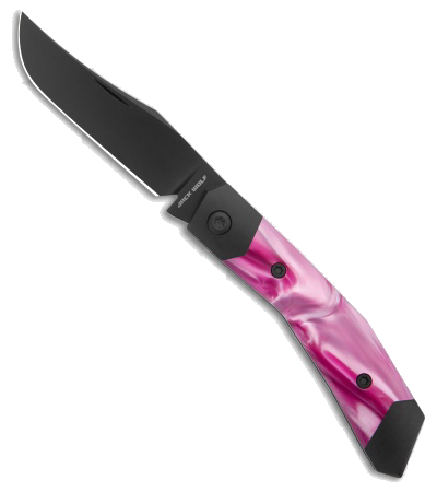 product image for Jack Wolf Mini Cyborg Jack Slip Joint Knife Cosmic Pink Kirinite 2 6 Black