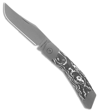 product image for Jack Wolf Knives Mini Cyborg Jack Slip Joint Knife White Marble CF 2 6 BB SW