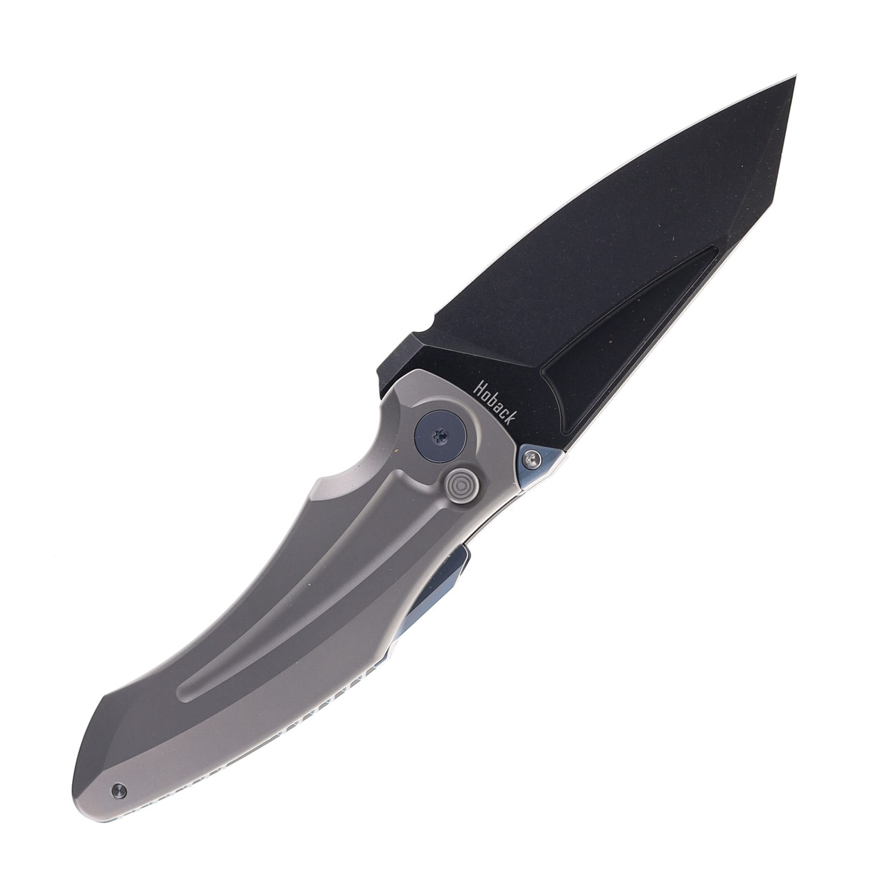 product image for Jake Hoback Sumo Light Gray Titanium Handle 20CV Plain Edge DLC Finish Folding Knife