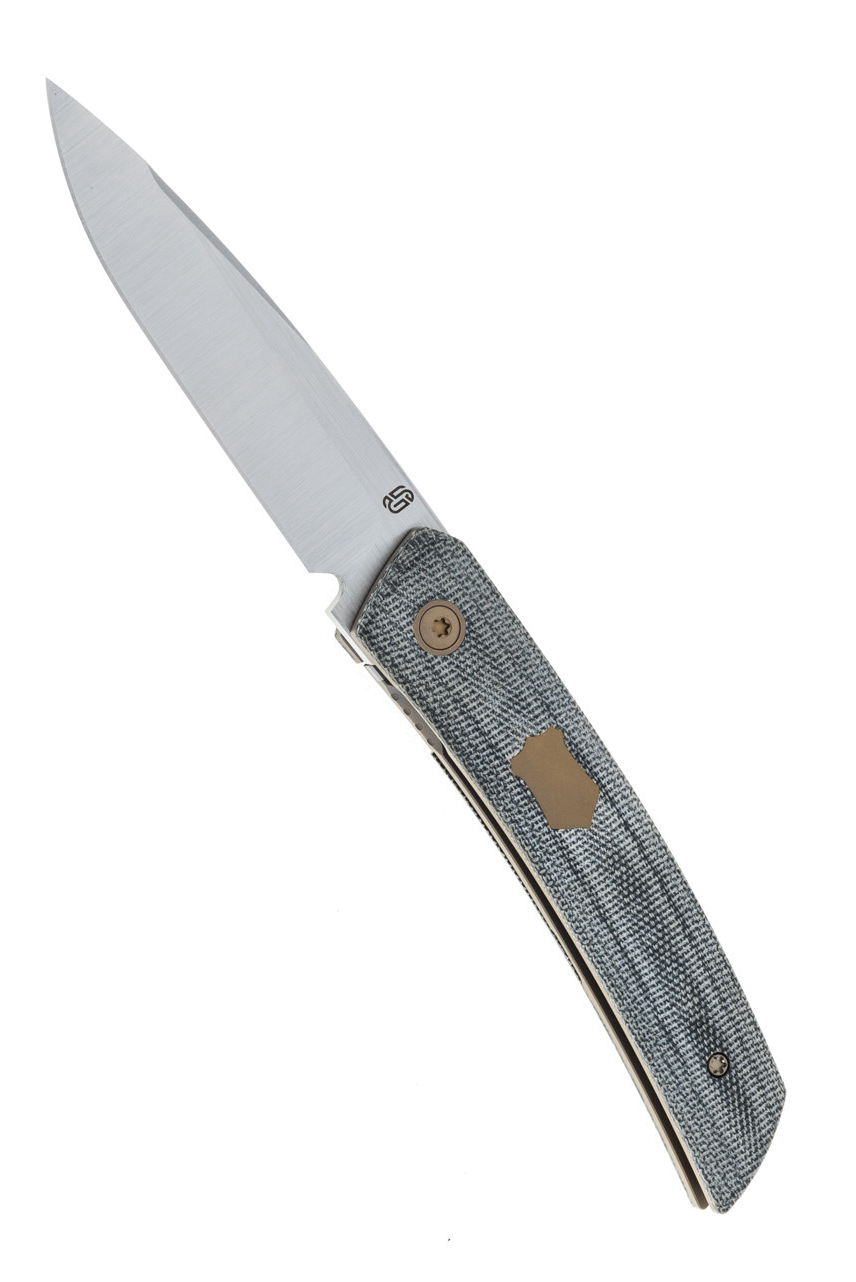 product image for Jared Oeser F22 Kickstop Flipper Black Canvas Micarta