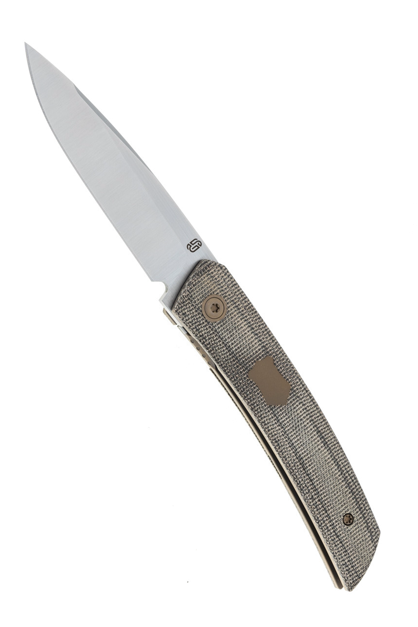 product image for Jared Oeser F22 Kickstop Flipper Green Canvas Micarta