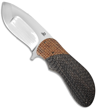 product image for JD Van Deventer Custom EDC Flipper Orange G-10 Lightning Strike Carbon Fiber N690 Satin Blade Knife