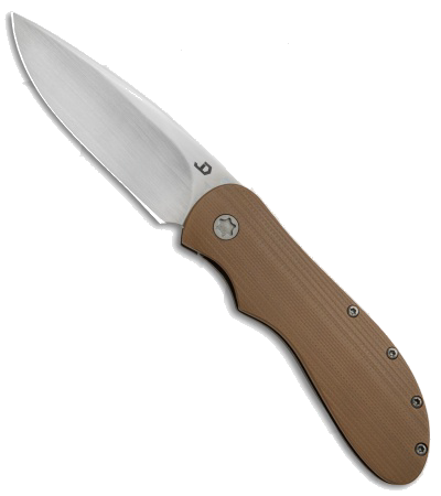 product image for JD Van Deventer Custom EDC Front Flipper Knife Brown G-10 N690 Satin Finish
