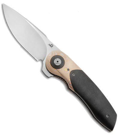 product image for JD Van Deventer Gold Mini Flipper Knife Copper Moku-Ti Zirconium N690 Satin