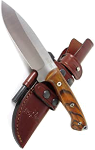 product image for JEO TEC N29 Bushcraft Survival Hunting Knife Cocobolo Wood Handle MOVA 58 Stainless Steel 10" with Multi-Positioned Leather Sheath