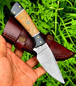 product image for JNR Traders Handmade Damascus Skinner Knife with Leather Sheath