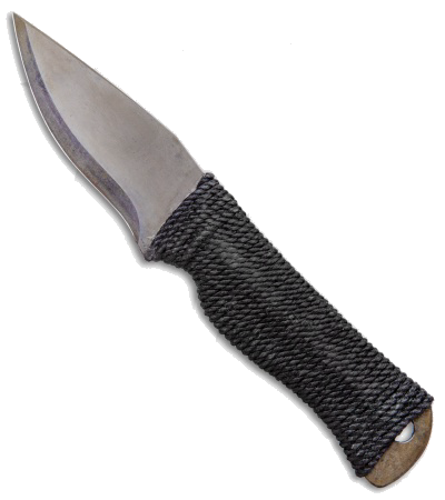 product image for John Gray Custom Custode Black Handle Flamed Titanium Fixed Blade Knife