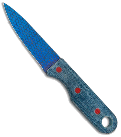 product image for John Gray Custom Fixed Blade Steak Knife Blue Terotuf Model Graytanium