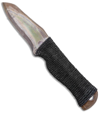 product image for John Gray Custom Black Wharncliffe Fixed Blade Knife Titanium Model T3 Flamed
