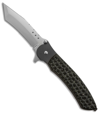 product image for John Kubasek Custom Tanto Flipper Knife Green/Black G-10 CPM-154