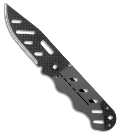 product image for John Kubasek Stowaway Gray Titanium Carbon Fiber D2 Steel Pocket Knife