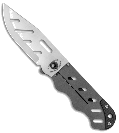 product image for John Kubasek Stowaway Titanium D2 Steel Money Clip Knife with Carbon Fiber Scale