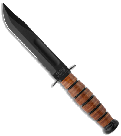 KA-BAR USMC Black Short Serrated Knife