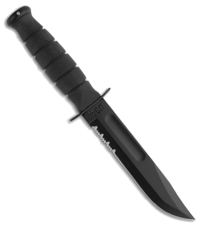 KA-BAR Black Short Serrated 1095 High Carbon Steel Blade product image