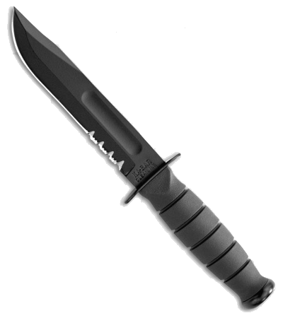 KA-BAR Short Black Serrated Knife with Glass-Filled Nylon Sheath product image