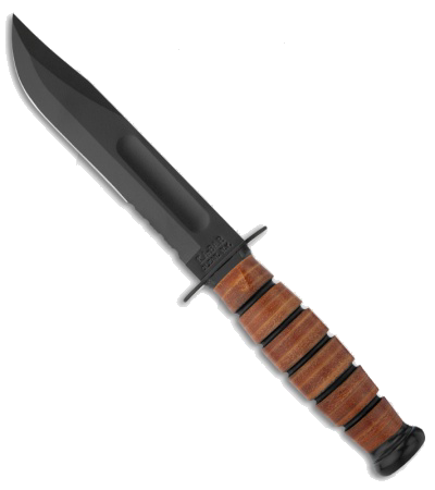 Ka-Bar US Army Short Serrated 1095 Cro-van Steel Knife with Leather Sheath product image