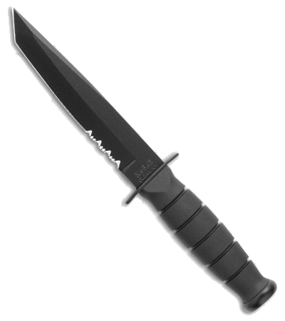 Ka-Bar Black Short Tanto Serrated Knife