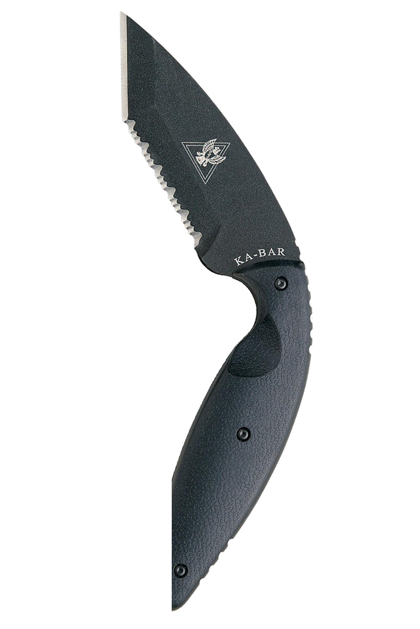 product image for Kabar Black Large TDI Tanto Serrated Knife
