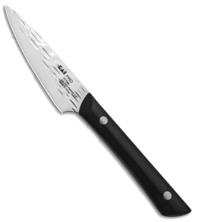 product image for KAI PRO Black Paring Kitchen Knife 3.5" Hammered Finish AUS-6M HT7068