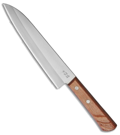 product image for Kanetsune Kengata San Mai Steel Kitchen Knife with Wood Scales Takefu-Shiro-2 High Carbon Core