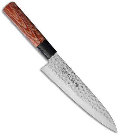 product image for Kanetsune Gyutou Chef's Knife 7" Hammered Stainless Steel DSR-1K6 Wood Handle KC-951