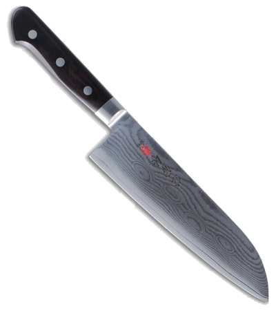 product image for Kanetsune VG-10 Damascus Santoku Knife Black Wood Handle KT-103