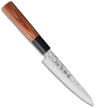 product image for Kanetsune Petty Kitchen Knife Wood Handle Hammered DSR-1K6 Steel