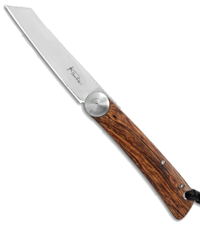 product image for Kansei Matsuno FL011 Friction Folder Flipper Knife Ironwood Satin Finish