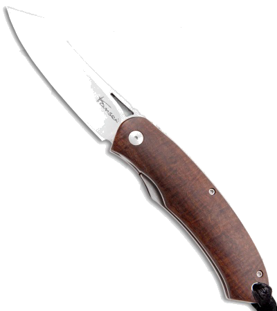 product image for Kansei Matsuno LRF-05 Acasia Wood Liner Lock Folding Knife