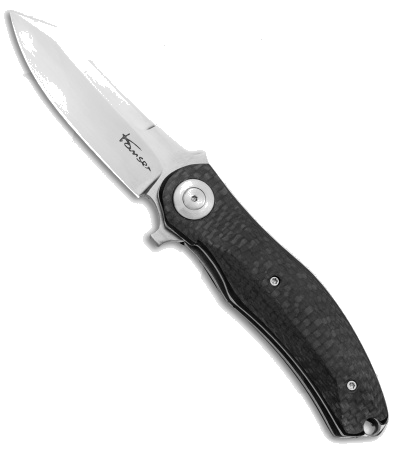 product image for Kansei Matsuno TC08S Carbon Fiber Flipper Knife Satin Blade
