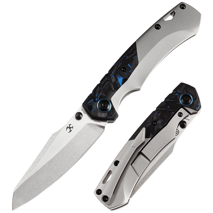 product image for KANSEPT Weim Blue Carbon Fiber Titanium CPM S35VN Blade K-1051A4 Knife by Jonathan Styles