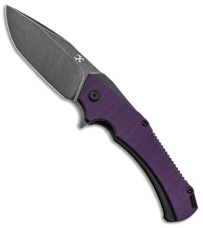 product image for Kansept Hellx Liner Lock Knife Purple G10 Handle Black SW