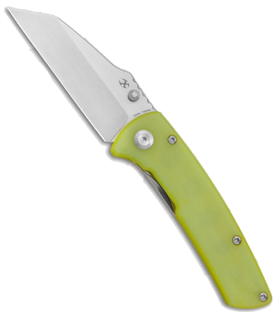 product image for Kansept Main Street Liner Lock Knife Yellow Green G10 Stonewash