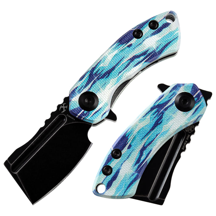 product image for KANSEPT Mini Korvid T-3030-C-2 Jade G10 Flipper Knife with Icicle Camo Handle and 1.45" 154CM Blade