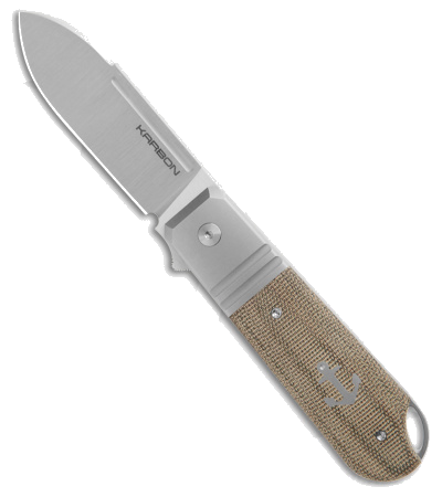 product image for Karbon Knives Ahoy Titanium Natural Micarta Model M390