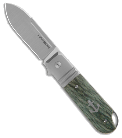 product image for Karbon Knives Ahoy Titanium Green Micarta Frame Lock Knife M390