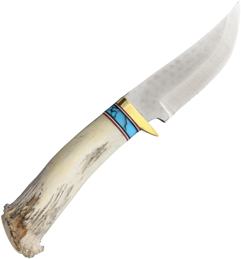 product image for Ken Richardson Knives Turquoise Inlay Fixed Blade Hunter 1085HC Steel 4"