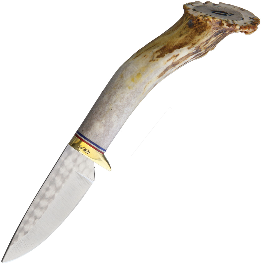 product image for Ken Richardson Knives 1085HC Small Drop Point Hunter 3 with Antler Handle and Brown Sheath