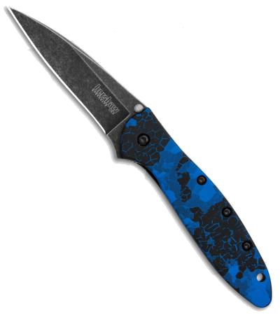 Kershaw Leek Digital Blue BlackWash Sandvik 14C28N Blade 1660DBLU