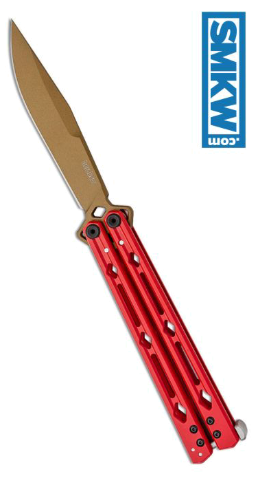 Kershaw Lucha Balisong Butterfly Knife Red 4 5 Bronze KS 5150 REDBRZ
