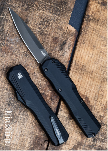 Kershaw Livewire OTF Auto Black Anodized Aluminum CPM Magna Cut Black DLC Model 9000 BLK product image