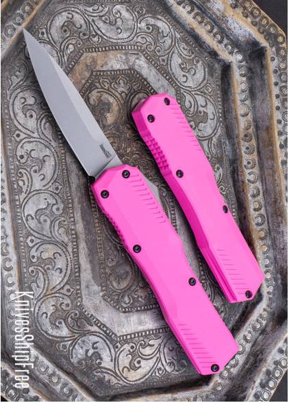 Kershaw Knives Livewire OTF Auto Pink Aluminum CPM Magna Cut 9000 PINK