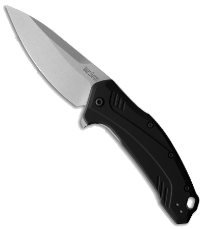 Kershaw Link Black Aluminum Drop Point Flipper Knife 1776BLK product image