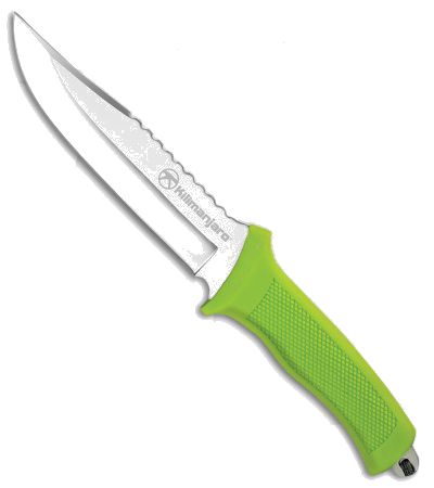 product image for Kilimanjaro Talbot 910044 Green Rubber Handle Fixed Blade Hunting Knife