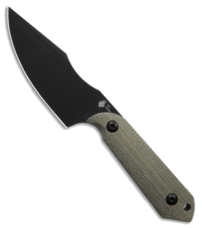 Kizer Green Micarta Harpoon Fixed Blade Knife CPM 10V Black Blade