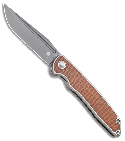 Kizer Matanzas CPM-S35VN Titanium Frame Lock Knife with Micarta Inlay - Gray
