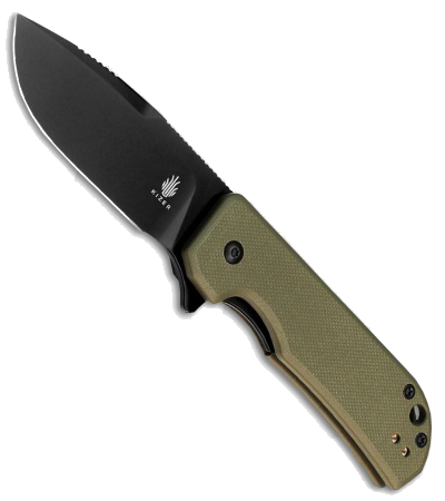 product image for Kizer Nice Guy Liner Lock Knife Green G 10 2 4 Black