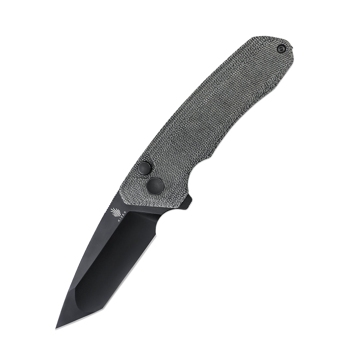 product image for Kizer Mad Tanto V4602C1 Black Micarta Button Lock Knife